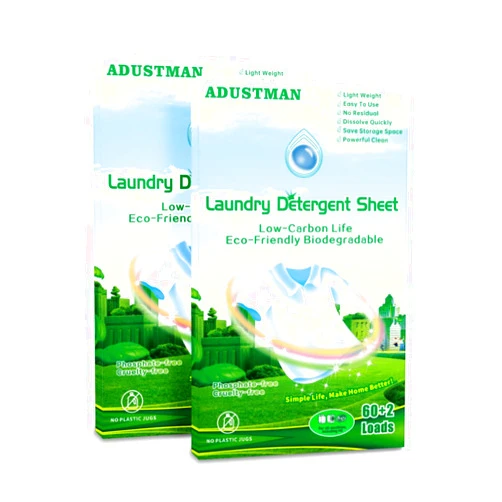 ADUSTMAN Laundry Detergent Sheets (Strips) 124 Loads 2 Pack Fresh Breeze Liquid-Less Technology