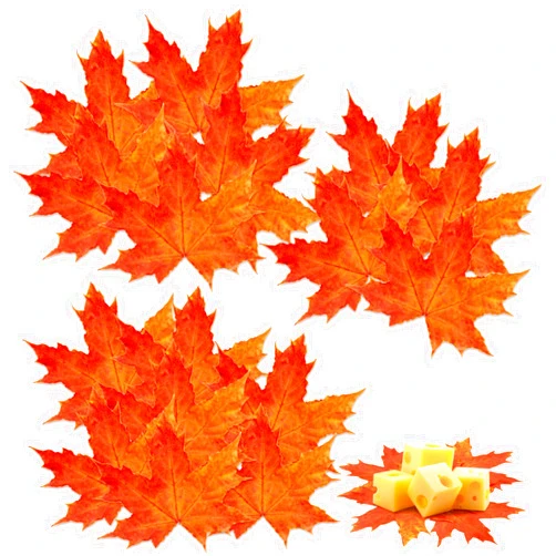 Qeeenar 100 Pieces Parchment Fall Leaves Thanksgiving Cheese Paper Parchment Autumn Leaves Double Sided Decorative Paper 4 Inch Table Decorations for Thanksgiving Party Dinner Food Accessories
