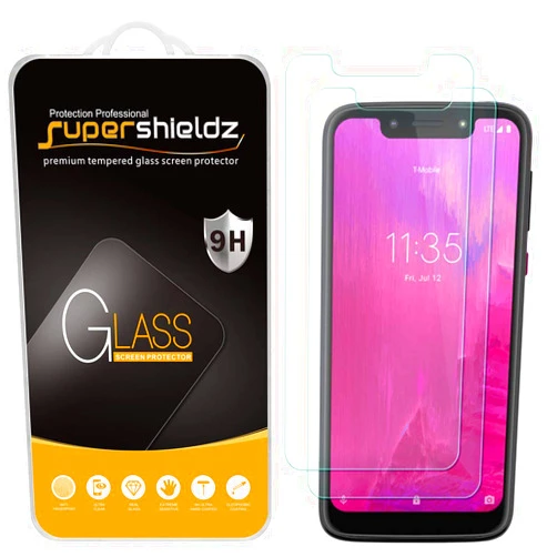 Supershieldz (2 Pack) Designed for T-mobile Revvlry Tempered Glass Screen Protector, Anti Scratch, Bubble Free
