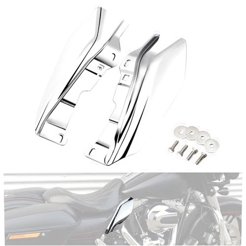 PBYMT Chrome Mid Frame Air Heat Deflectors Heat Shield Compatible for Harley Touring Street Glide Electra Glide Road King 2009-2016 Models Without Cool Flow Fan