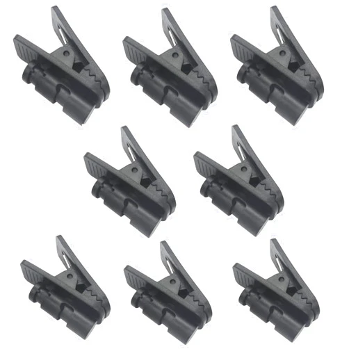 Pdflie Small Professional Lapel Clip Replacement Adjustable Collar Lavalier Microphone Holder on Mic Earpiece Earphone Headset Wire Cable for Men Women Shirt(8Pack)