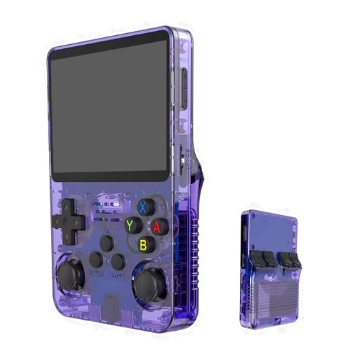 NDUP R36s Retro Handheld Game Console with 128G 3.5 Inch IPS Screen Built-in 20000+ Classic Games Open Source Linux System Portable Pocket Video Player with 3200mah Battery (Purple)