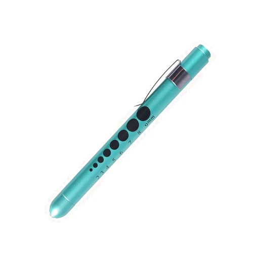 Aokin Medical Pen Light for Nurse Doctor, Reusable LED Medical Penlight Flashlight with Pupil Gauge and Ruler, White Light, Teal