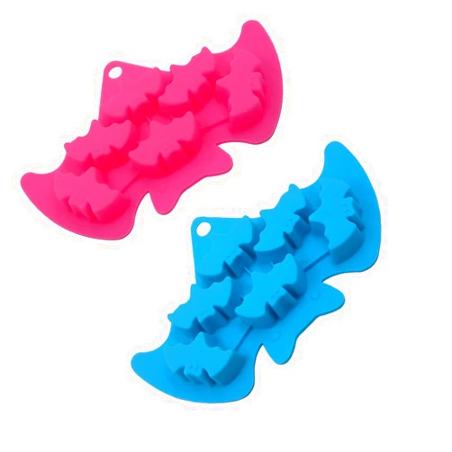 LSHCX Silicone Bakeware Set - Heat Resistant Halloween Baking Molds for Chocolate, Candy Mold Ice Tray - Bats, 2 Pack