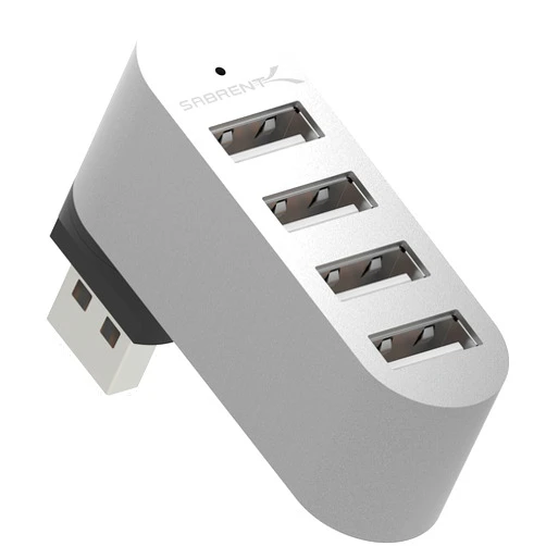 Sabrent Premium 4 Port Aluminum Mini USB 2.0 Hub [90°/180° Degree Rotatable] (HB-UMMC)