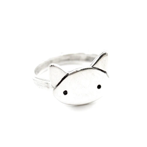 Mark Poulin Sterling Silver Cat Ring for Women and Girls Charm Ring in Sizes 5 through 9