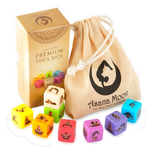 Asana Moon Yoga Dice – One of The Unique Yoga Gifts for Women or Any Yoga Lover – Yoga Accessories for Teachers and Yogis – Yoga Gift Idea for Instructors
