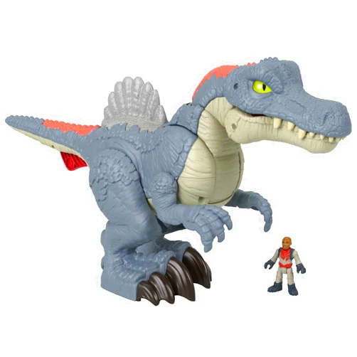 Fisher-Price Imaginext Jurassic World Dinosaur Toy Ultra Snap Spinosaurus, Lights Sounds & Chomping Action, for Preschool Kids Ages 3+ Years