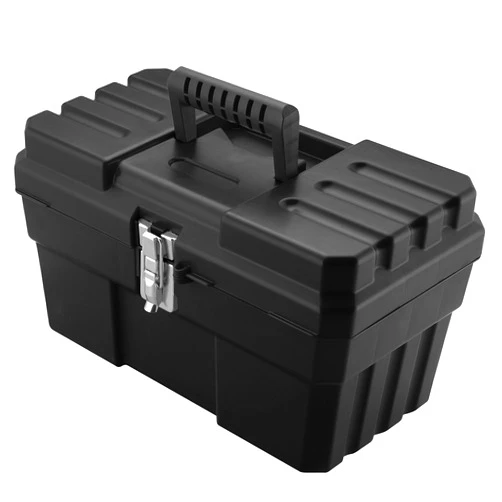 Akro-Mils 09514 ProBox 14-Inch Plastic Toolbox for Tools, Hobby or Craft Storage Toolbox with Removable Tray, 14-Inch x 8-Inch x 8-Inch, Black