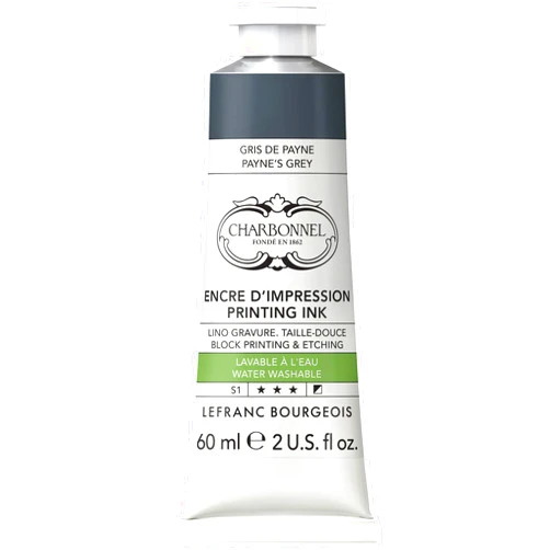 Lefranc Bourgeois Charbonnel Professional Printing Waterwashable Ink, 60ml (2-oz) Payne's Grey