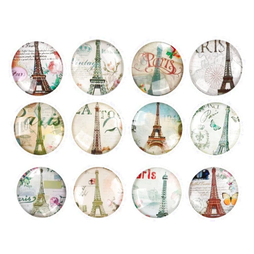 SAISHUO Glass Strong Eiffel Tower Refrigerator Magnets,12 Pack Paris Magnetic Fridge Stickers,Whiteboard Locker Dishwasher Magnets for Kitchen Office Classroom Supplies (Eiffel Tower Refrigerator Magnet)