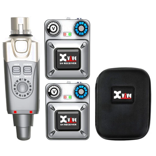 Xvive U4R2 Wireless in-Ear Monitoring System with 2 Receivers and Case Bundle