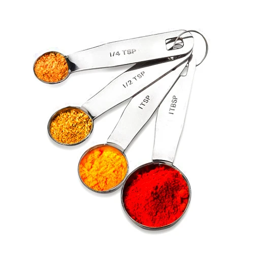 STEREN IMPEX | Stainless Steel - Measuring Spoon - Round (Set of 4) (1 TBSP, 1 TSP, 1/2 TSP & 1/4 TSP)