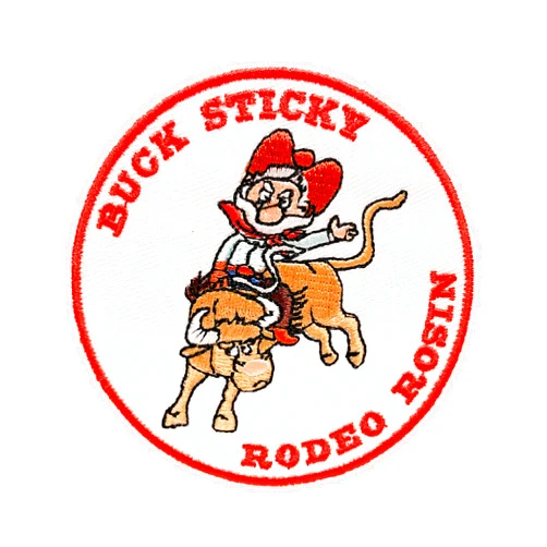 Buck Sticky Rodeo Rosin - Rodeo Vest Patch -3 Inch Self Stick Embroidered - Bull Riding & Rough Stock Gear and Rodeo Equipment