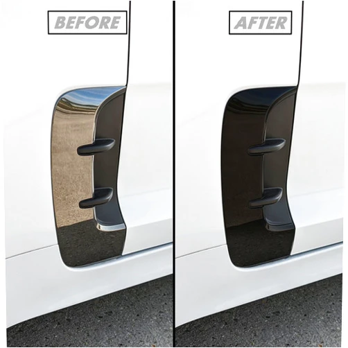 SlickMod Chrome Delete Blackout Vinyl Overlay for 2018-2023 Kia Stinger Window Trim (Gloss Black, 3. Fender Trim - GT Model)