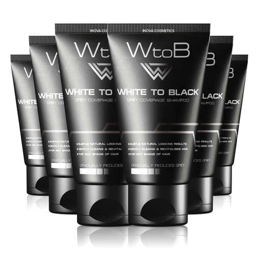 WTOB White To Black White to Black, Grey Coverage Shampoo, 50 ml (Pack of 6)