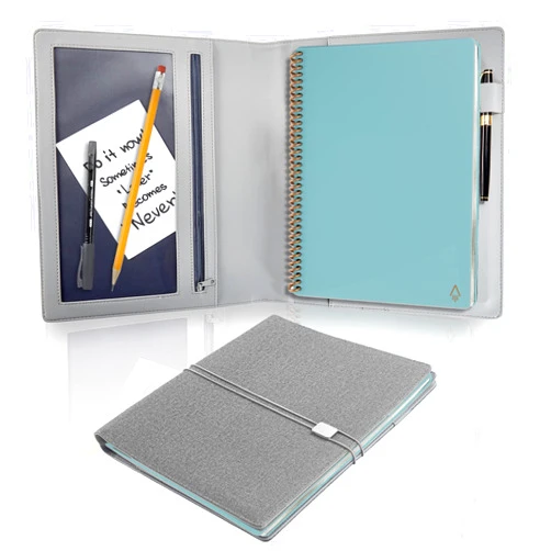 OOKU A4 Travelers Notebook Cover Compatible with Rocketbook Fusion Letter Size, Smart Reusable Notebook, Panda Planner, Wave, Everlast | 8.5 x 11 Journal Cover with Pen Loop, Business Card Organizer