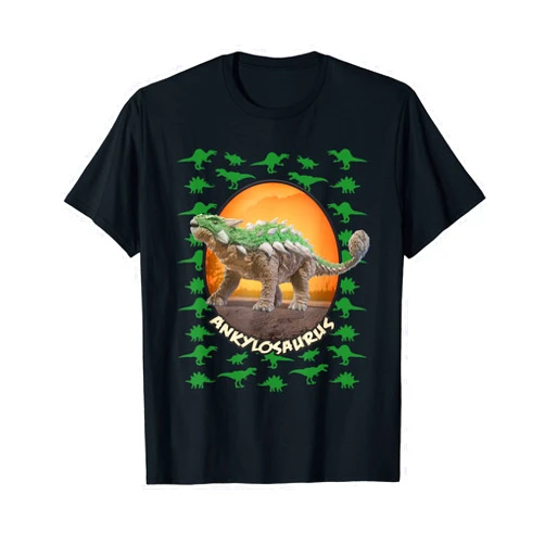 TheDinoIsland.com Realistic Ankylosaurus Dinosaur Graphic Tee Shirt Ankylo T-Shirt