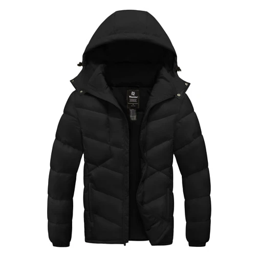 wantdo Men's Puffer Jacket Waterproof Winter Coat Hooded Parka Jacket Recycled Outerwear (Regular and Big Size)