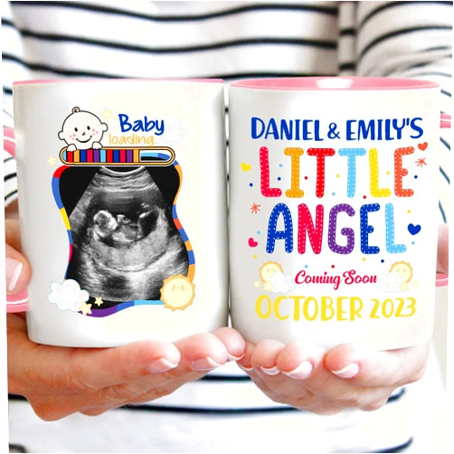 Generic Personalized Coffee Mug For Expecting Dad From Baby Bump Baby Loading Little Angel Sonogram Custom Name Photo Gifts For New Dad 11 15oz Ceramic Novelty Cup For Birthday Christmas Xmas