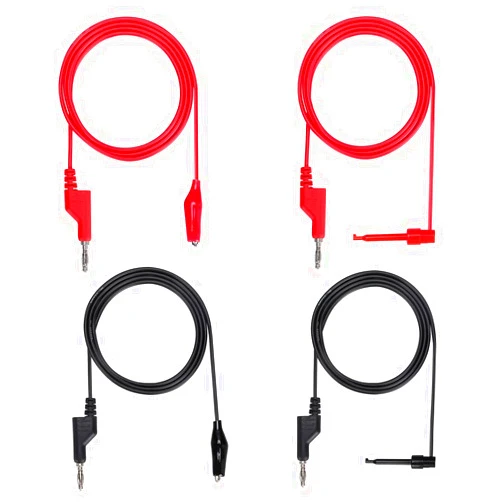 Sumnacon Multimeter Test Lead Set - Stackable Banana Plug to Test Hook, Banana Plug to Alligator Clips Test Cable Kit, Flexible Silicone Electrical Test Wire Leads with Protective