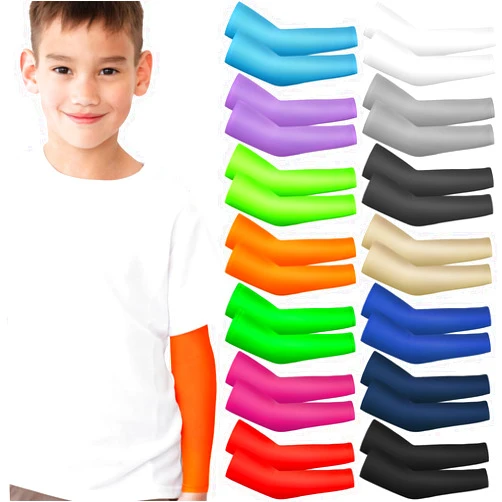 Mepase 14 Pairs Arm Sleeves for Kids UV Sun Protection Cooling Arm Compression Cover Boys Baseball Football Basketball Sport