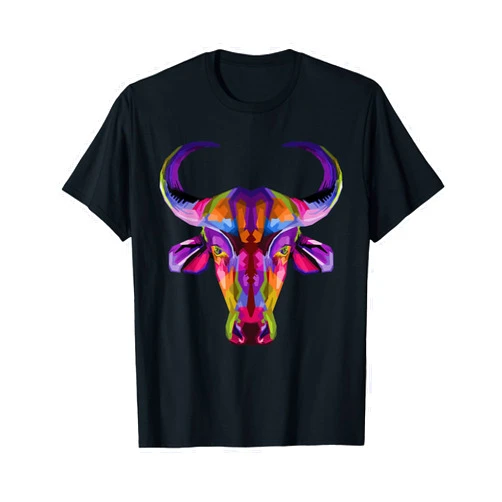 Click here for more colorful animals tee like this colorful bull geometric pop head art for lovers T-Shirt