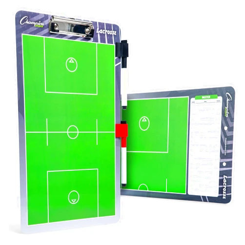 Champion Sports Large & XL Dry Erase Board For Coaching - Whiteboards for Strategizing, Techniques, Plays - 2-Sided Boards with Front Side Full Field - Backside Half Field and Lineup