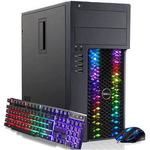 Dell Gaming Precision 3620 Tower Desktop PC, Intel Quad Core I5-6500 up to 3.6GHz, GeForce GTX 1650 4GB, 32G DDR4, 256G SSD+3T, RGB Keybaord & Mouse, DVD, WiFi, BT, Win10P64, Black (Renewed)