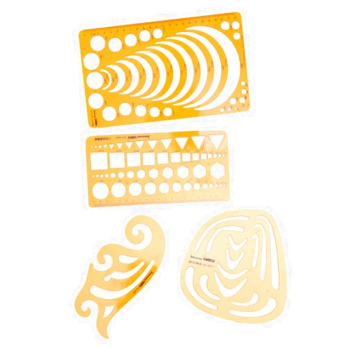 MILISTEN 4Pcs Geometric Drawings Templates with Plastic French Curve Ruler for Drafting Drawing Template, Studying, Designing and Building