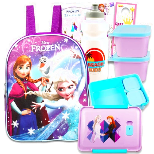 Disney Frozen Mini Backpack and Lunch Box Bundle with Stickers, 11