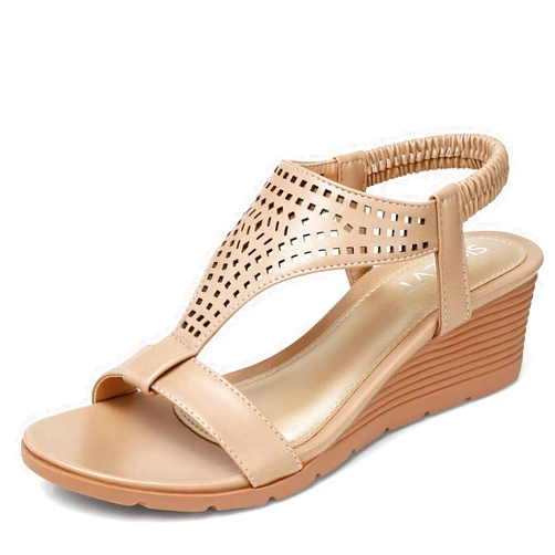 SWQZVT Women Sandals Wedge Low: Dressy Summer Sandal - Comfortable Hollow Out Sandals