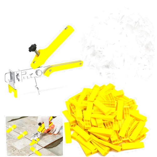 BELOOSYE Tile Leveling System 1/8”Kit, 600pcs Tile Leveler Spacers Clips+200pcs Reusable Wedges+1pc Tile Pliers for Wall/Floor Tile Adjustment, Tile Leveler Tool Set for Tile & Stone Installation(1/8