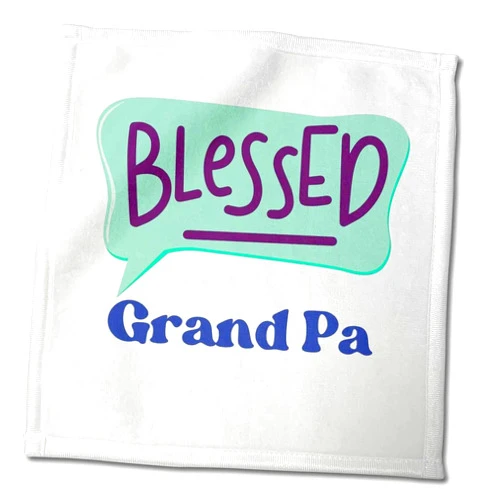 3dRose 11x12 Wash Cloth for Face and Body - Blessed Grand Pa Grand Parent Merchandise Rosette - Grand Parents