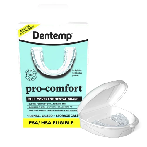 Dentemp Pro-Comfort Full Coverage Dental Guard | Mouth Guard for Jaw Clenching. Bruxism or Teeth Grinding at Night (Pack of 1, 1, Count)