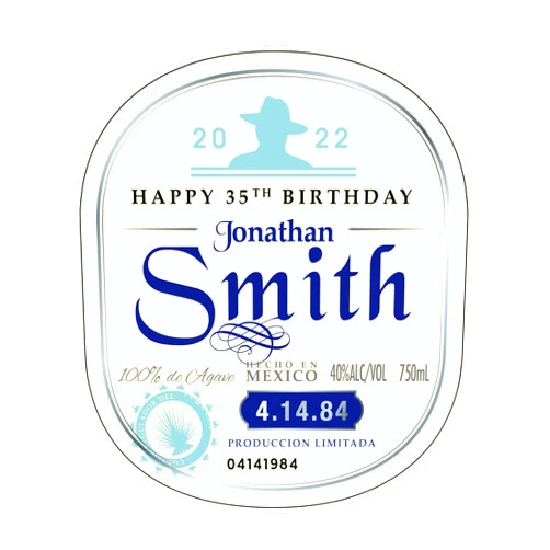 Generic Personalized Happy Birthday Label to fit Don Julio Tequila Bottles