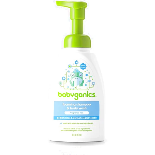 Babyganics Baby Shampoo + Body Wash Pump Bottle, Fragrance Free, 16oz