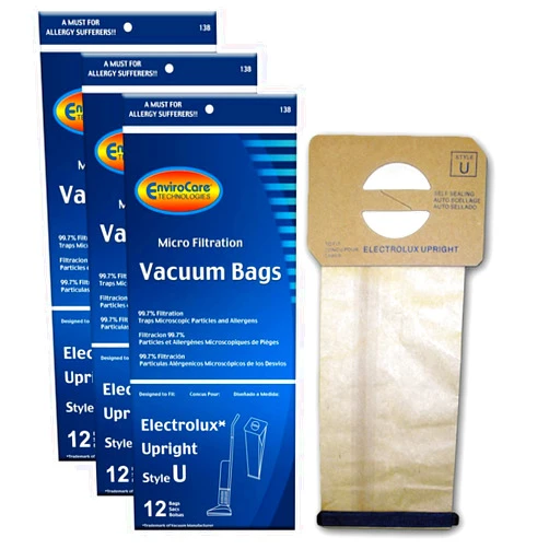EnviroCare Replacement Micro Filtration Vacuum Cleaner Dust Bags made to fit Electrolux Upright Style U Aerus, Epic, ProTeam Prolux, Discovery, Genesis, 2500, 3500, 4000, 6000 36 Pack
