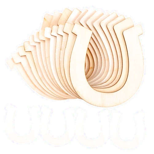 COHEALI Wooden Horseshoes Cutout for Crafts: 48pcs DIY Unfinished Wooden Horseshoes Christmas Cowboy Decor Western Party Decor Blank Horseshoe Wood Horse Cutout Discs Slices
