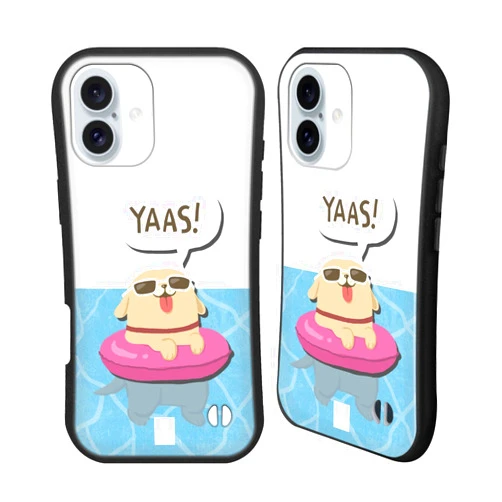 Head Case Designs Swim Lil Puppies Hybrid Case Compatible with Apple iPhone 16 Plus