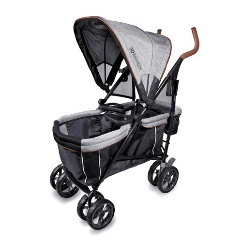 Summer Infant 3Dlite Wagon Convenience Lightweight Stroller for Infants, Accommodates up to 50 Pounds and Holds 2 Children, Black/Gray