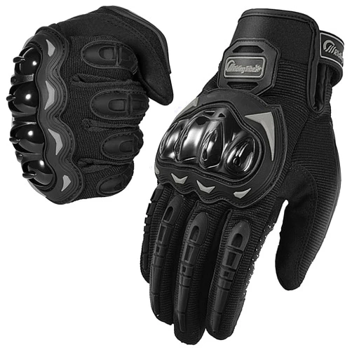 BIHAIZG Motorcycle Gloves for Men and Women Full Finger Touchscreen Mountain Dirt Bike Gloves for Powersports BMX ATV MTB Driving Motocross Cycling Gloves(L, Black)