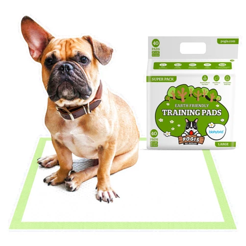 Pogi's Pet Supplies Pogi's Dog Training Pads with Adhesive Sticky Tabs (40-Count) (24x24in) - Large Puppy Pads, Earth-Friendly Dog Pads, Plant-Based Puppy Pee Pads for Dogs - Puppy Supplies for Small to Large Sized Dogs