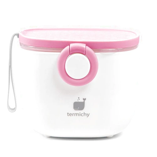 Termichy Baby Formula Dispenser, Portable Milk Powder Dispenser Container with Carry Handle and Scoop for Travel Outdoor Activities with Baby Infant, 8.8OZ, 0.55LB, 250g,500ml (Baby Pink)