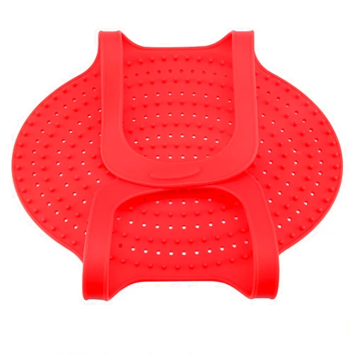 Shipenophy Turkey Lifter Food Grade Silicone Reusable Turkey Lifter Non Stick Chicken Turkey Meat Lifter Mat Baking Pan Kitchen Tool for Roasting Ham LiftingTurkey(Red)