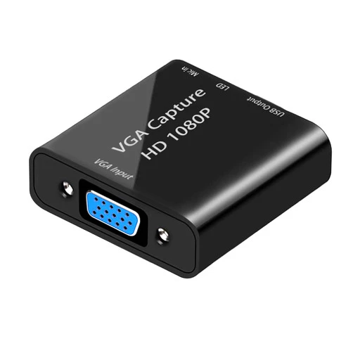 AMENKER Video Capture Card, VGA to USB Capture Adapter with Microphone Input, HD 1080p Video Adapter, for Live Broadcast, Laptops, Monitors, Video Conferencing and Games