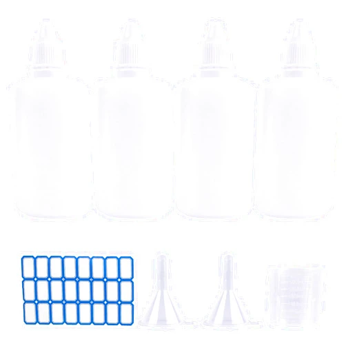 DHAIQC 4 Pcs 100ML Plastic Dropper Bottle, Plastic Empty Squeezable Eye Dropper Bottles Mini Squeeze Eye Liquid Dropper Bottle with Cap (100ml)