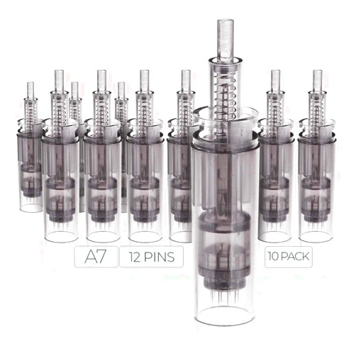 ModiX Dr. Pen Ultima A7 Replacement Cartridges - (10 PACK) - 12 Pins Bayonet Slot - Disposable Replacement Parts