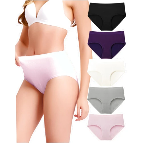 BAMBOO COOL Women's Underwear Ladies Brief Seamless Panties Moisture Wicking Stretchy Full Coverage