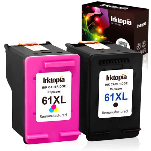 Inktopia Remanufactured for 61XL 61 XL Ink Cartridges High Yield (1 Black 1 Tricolor) for HP Envy 4500 5530 5534 Deskjet 1000 1512 2540 3050 3510 Officejet 4630 2620 4632 Printer